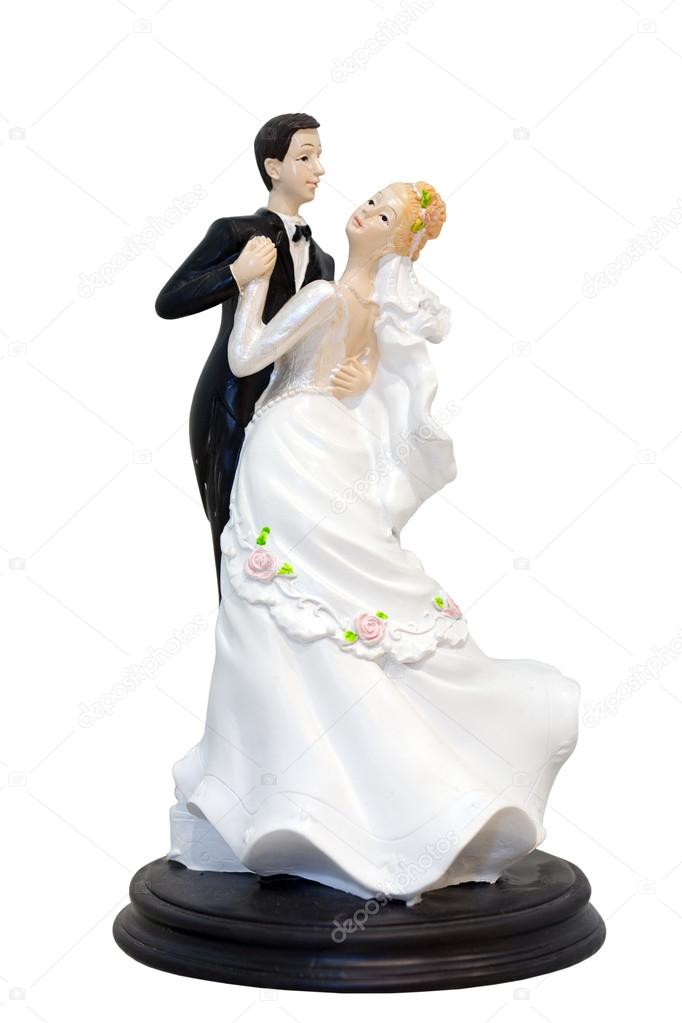 A wedding couple figurines