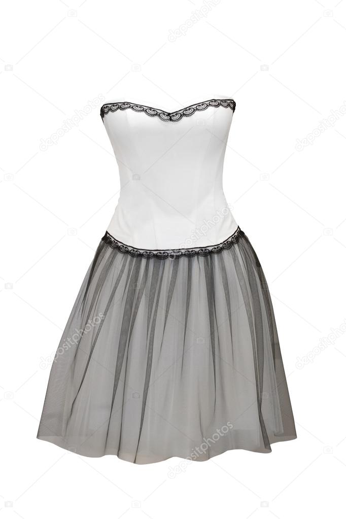 Beautiful cocktail dress isolated on white