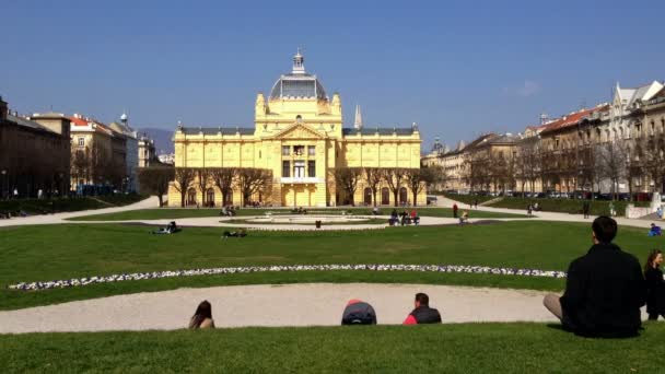 Pavilhão de arte em Zagreb — Vídeo de Stock