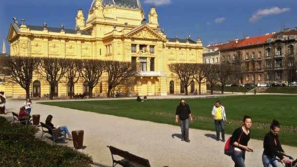 Kunst paviljoen in zagreb — Stockvideo