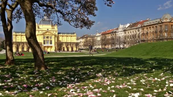 Pavilhão de arte em Zagreb, Croácia — Vídeo de Stock