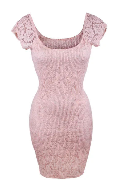 Jednoduché růžové krajkové šaty — Stock fotografie
