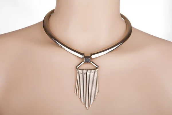 Silver statement necklace on a mannequin — Stock Photo, Image