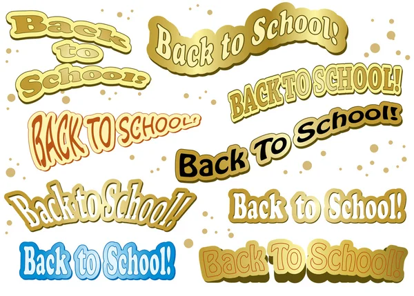 Back to school - vector stickers — Stock Vector