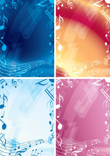 Fondos musicales abstractos - conjunto de marcos vectoriales — Vector de stock