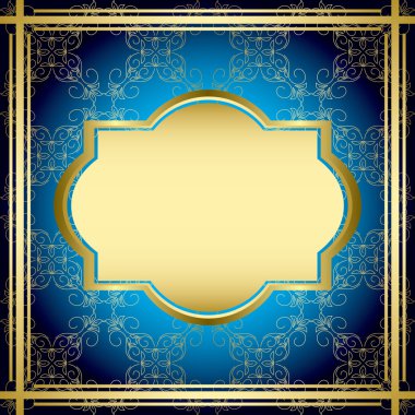 vektör - mavi ve altın vintage kartı