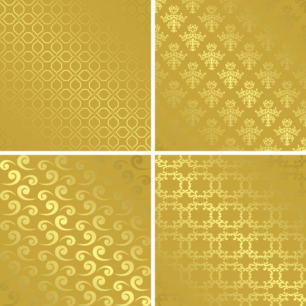 Patrones de oro con gradiente - conjunto de vectores — Vector de stock