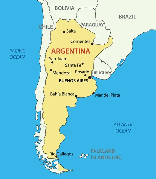 Аргентинская Республика (Аргентина) - векторная карта — стоковый вектор