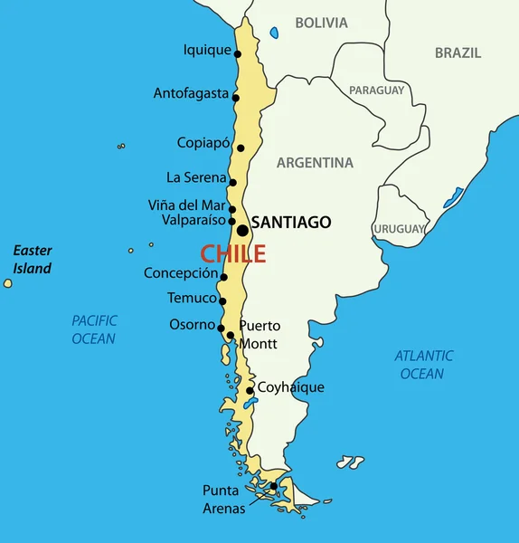 Santiago Chile On World Map Chile Map Vector Art Stock Images | Depositphotos