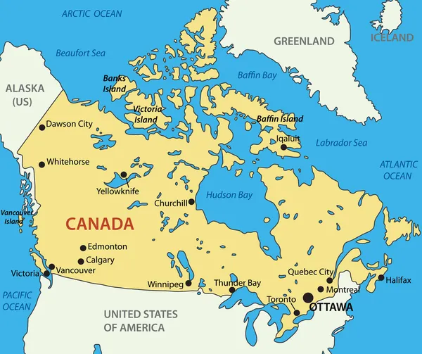 Canadá - mapa vectorial — Vector de stock