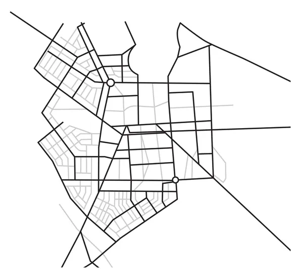 Mapa de la ciudad - esquema vectorial de carreteras — Vector de stock