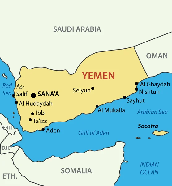 イエメン共和国 - ベクトル マップ — ストックベクタ