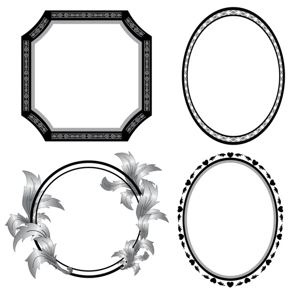 Ensemble de cadres vectoriels noirs — Image vectorielle