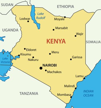 kenya Cumhuriyeti - vektör harita