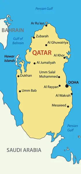 Stato del Qatar - mappa vettoriale — Vettoriale Stock