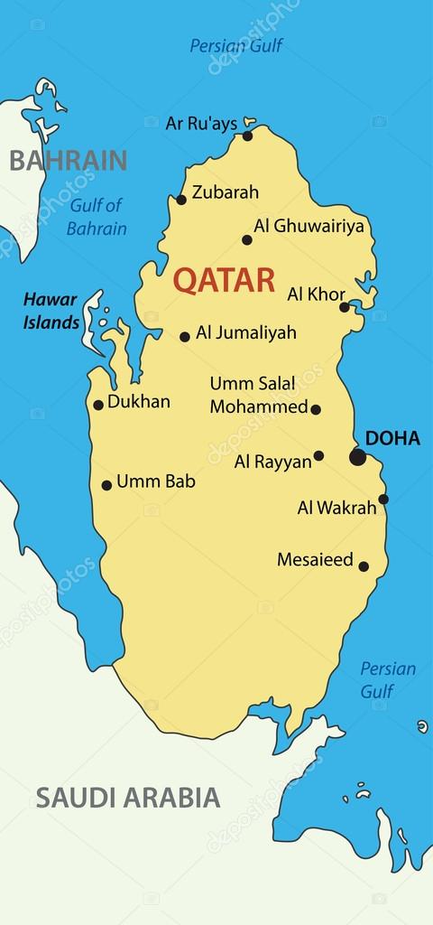 State of Qatar - vector map