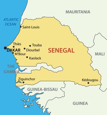 senegal Cumhuriyeti - vektör harita
