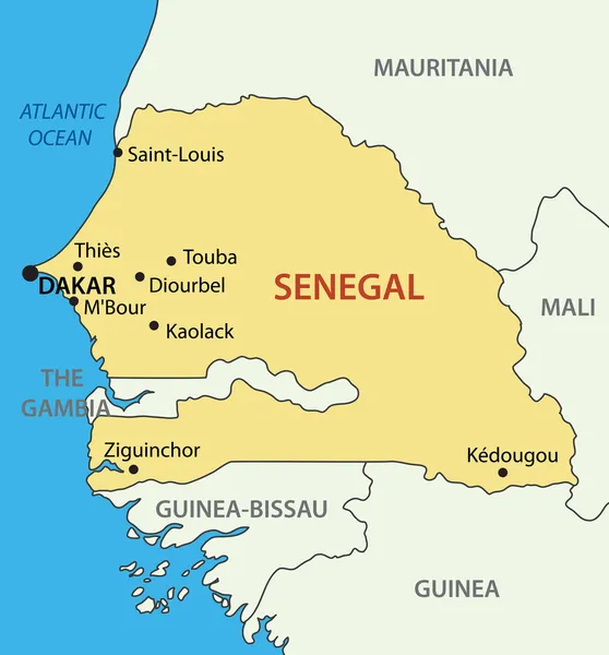 República do Senegal - Mapa vetorial — Vetor de Stock