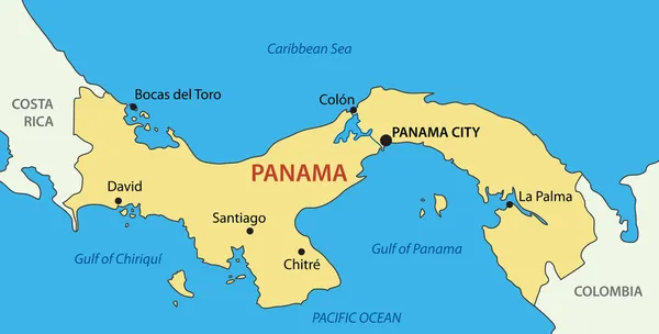 República do Panamá - mapa vetorial — Vetor de Stock