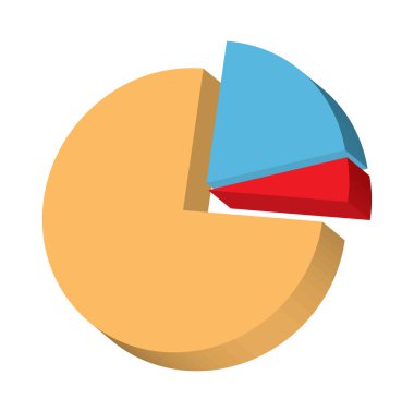 3D yuvarlak diyagram - vektör çizim