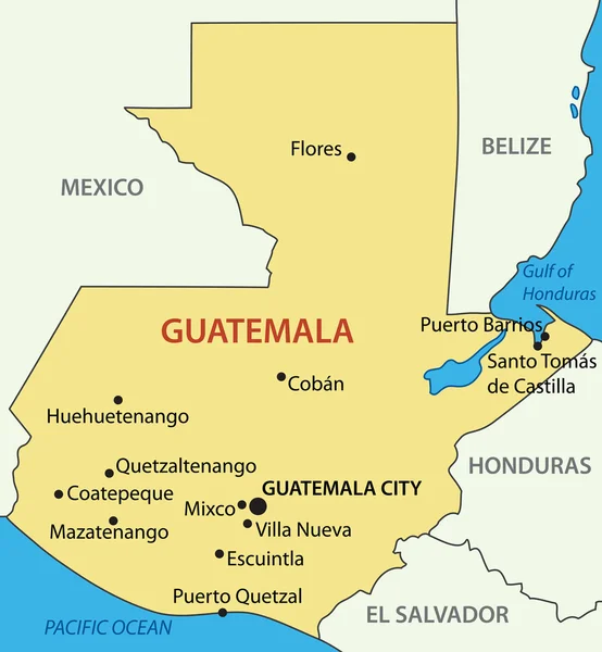 グアテマラ共和国 - ベクトル マップ — ストックベクタ
