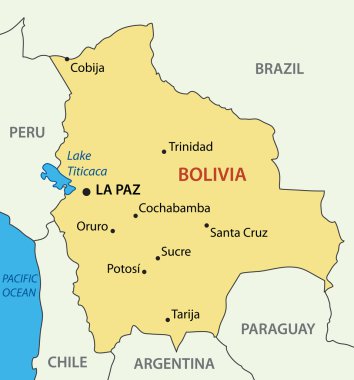 Plurinational State of Bolivia - vector map clipart