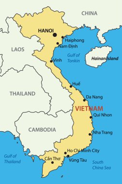 vietnam Sosyalist Cumhuriyeti - vektör harita