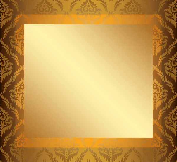 Lichte vintage frame met gouden center — Stockvector