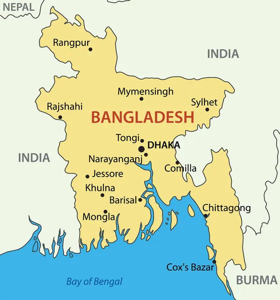 S República de Bangladesh - mapa vectorial — Vector de stock