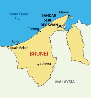 Brunei, barış - vektör harita mesken ulus