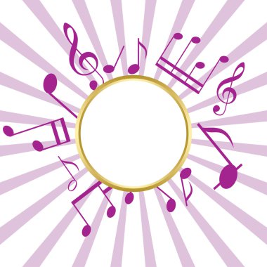 müzik kartı ışınları ile - vektör