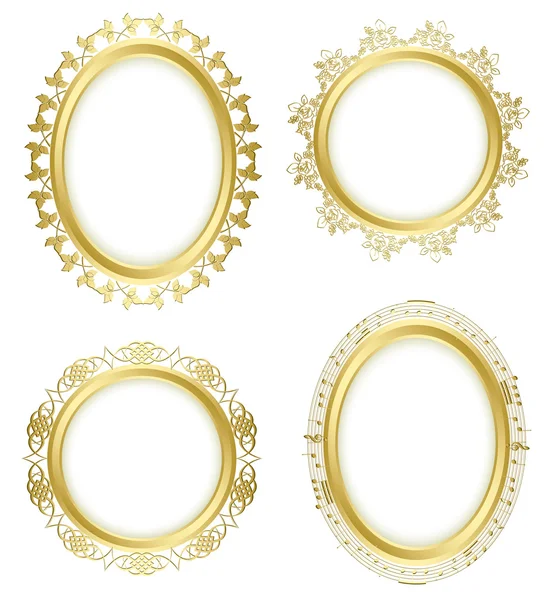 Golden decorative frames - vector set — Stock Vector