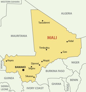 mali Cumhuriyeti - vektör harita