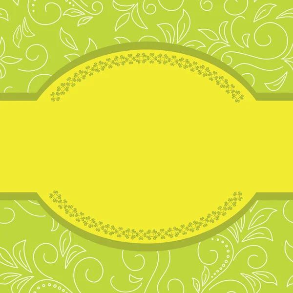 Cartão floral verde e amarelo - vetor — Vetor de Stock