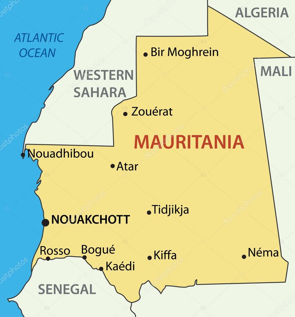 Islamic Republic of Mauritania - vector map