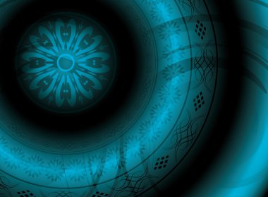 Yuvarlak süslemeli soyut vektör arkaplanı