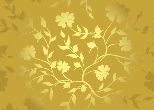 Patrón dorado floral - vector — Vector de stock