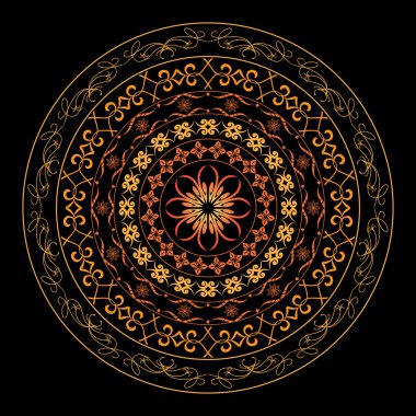 parlak yuvarlak geometrik süsleme - vektör