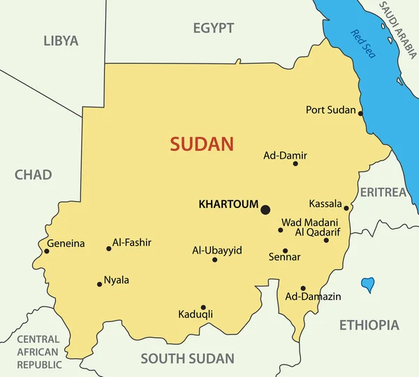 República de Sudán - mapa vectorial — Vector de stock