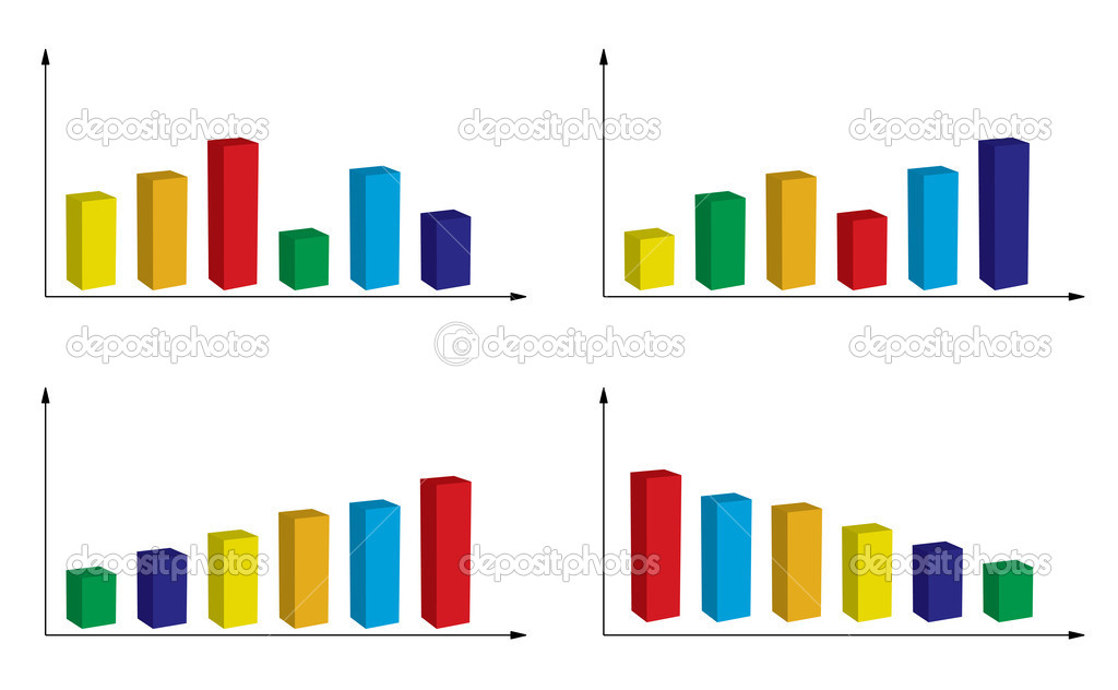 set of color graphs - vector