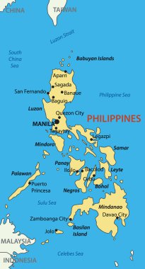 -vektör harita Filipinler Cumhuriyeti