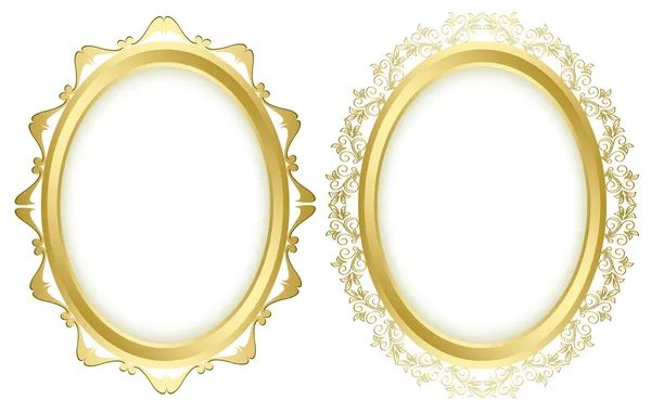 Oval vector decorative frames - set — Stock Vector
