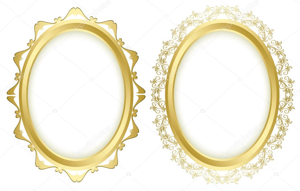 oval vector decorative frames - set