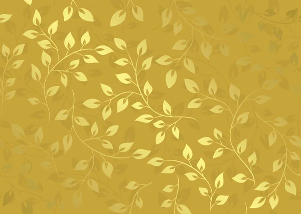 Patrón floral de oro - vector — Archivo Imágenes Vectoriales