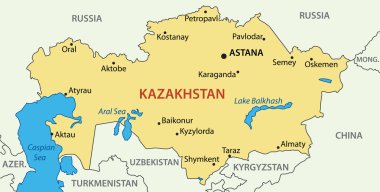 Kazakistan - vektör harita