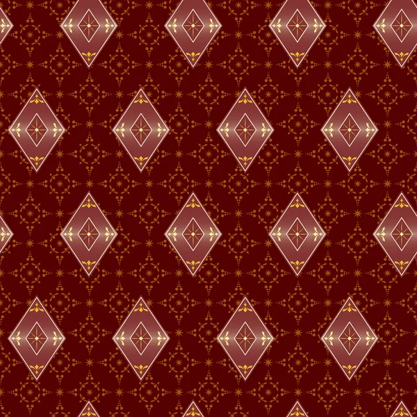 Brown decorative seamless pattern with rhombuses - vector — Stock Vector