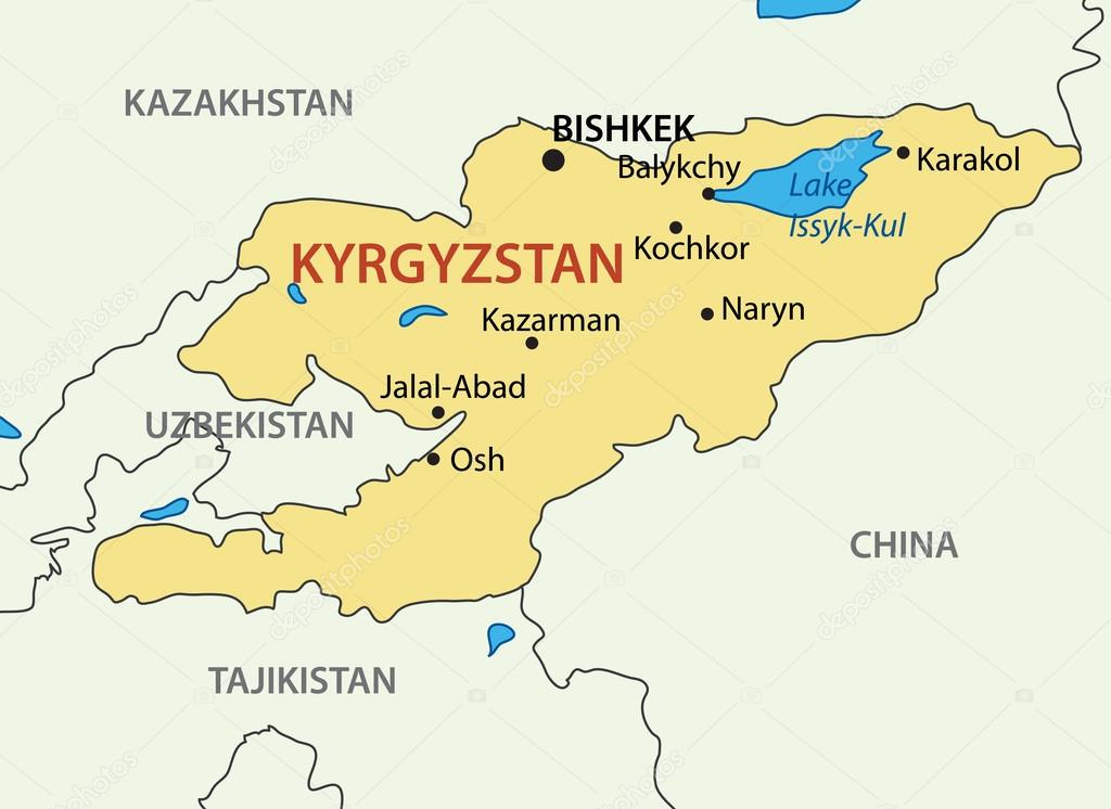 Kyrgyz Republic - Kyrgyzstan - vector map