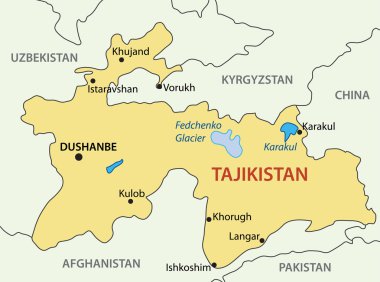 Tacikistan Cumhuriyeti - vektör harita