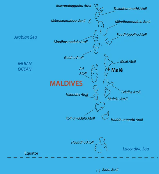 Республика Мальдивы - векторная карта — стоковый вектор
