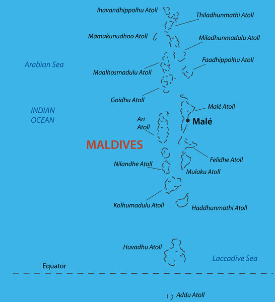 Republic of the Maldives - vector map